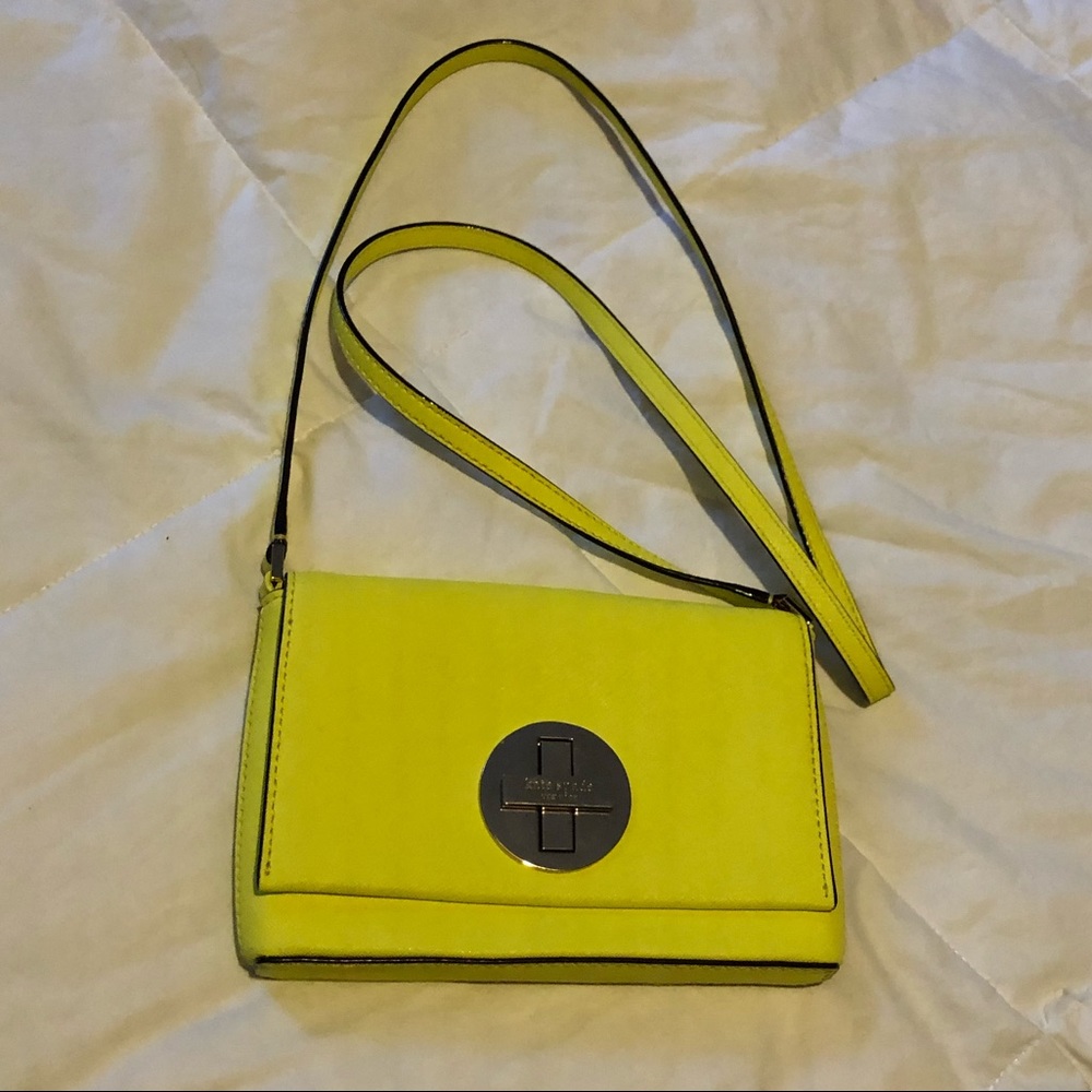 Kate Spade neon yellow crossbody purse